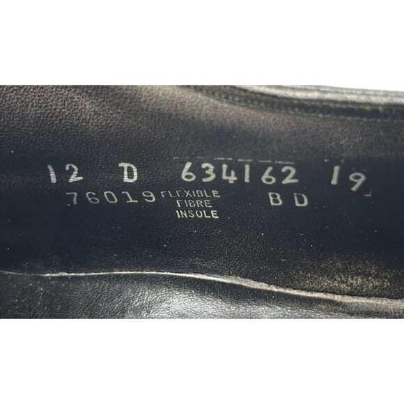 Vintage Florsheim Imperial Size 12D Black Leather Cordovan Wingtip Oxfords 76019 - Picture 10 of 11